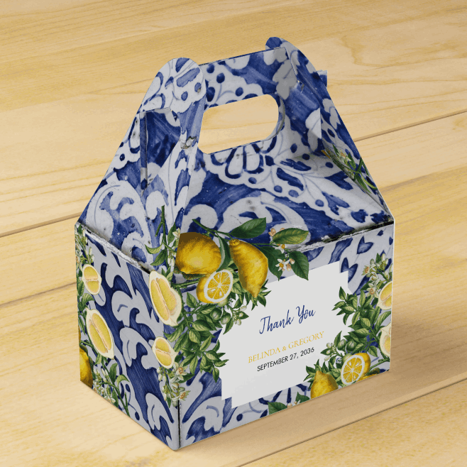 Mediterranean Lemons Portuguese Tiles Wedding Invitations & Stationery
