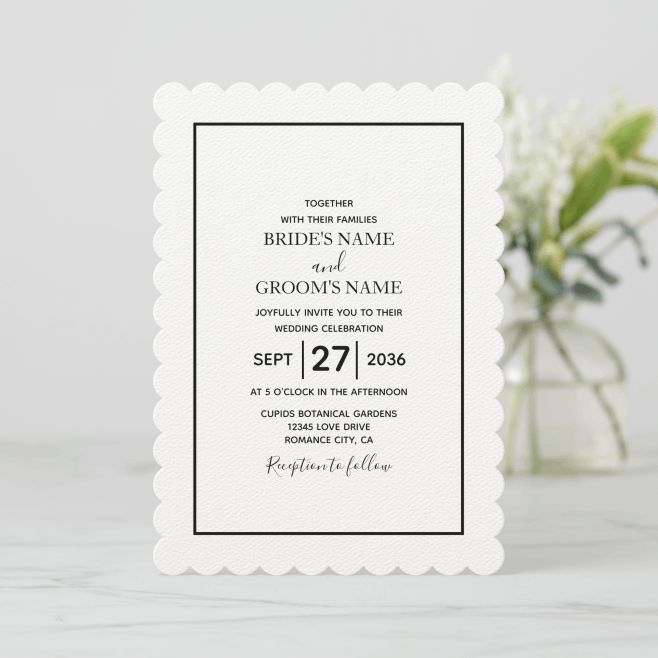 Minimalist Simple Black & White Wedding Invitations & Stationery